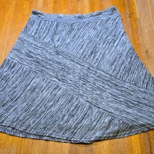 Zac & Rachel Women Large Black Gray Asymmetrical Pull On Elastic‎ Waist Skirt